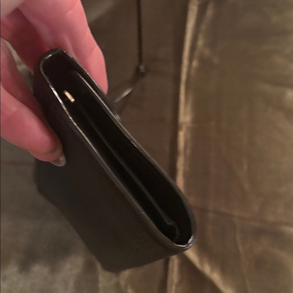 Coach Jade Envelope Black Leather Wallet with Gold Accent F88099 - Picture 5 of 12